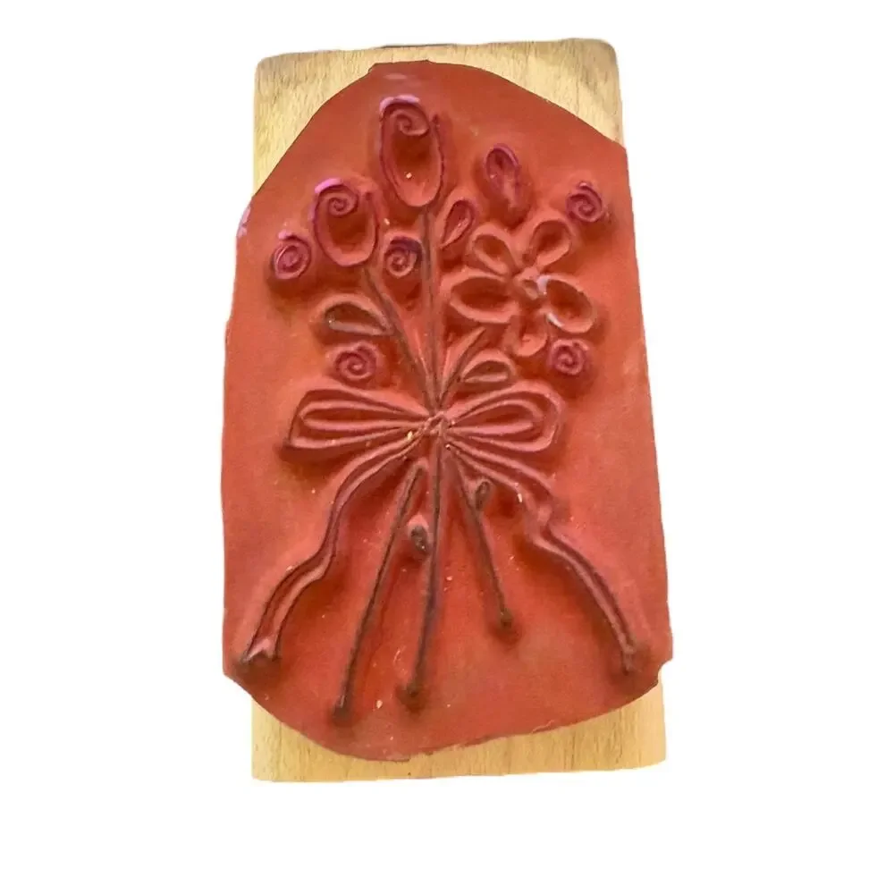 Stampin’ Up Vintage 1994 Flower Bouquet Rubber Stamp
